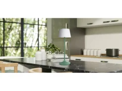 Näve LED-Solar-Akkutischleuchte Emmi Grün Ø 13 cm x 38 cm