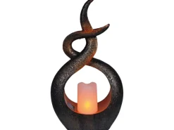 Näve LED-Solar-Dekoleuchte Kerzenflamme Braun