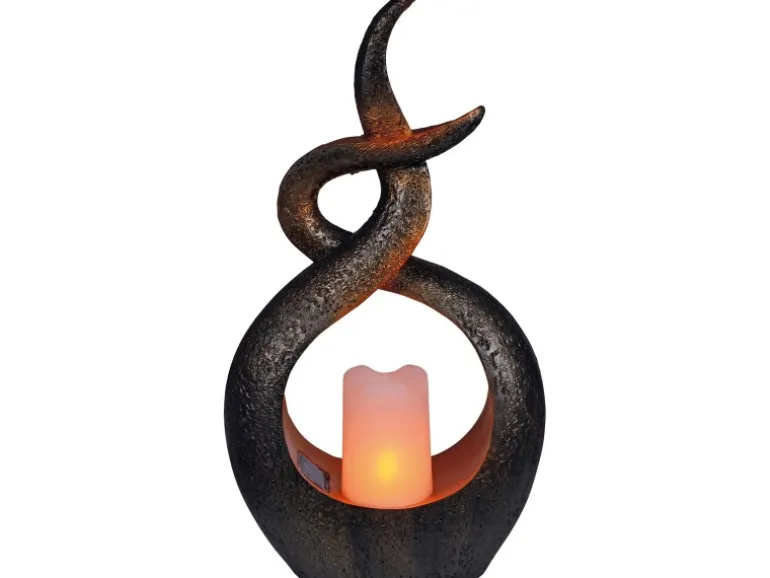 Näve LED-Solar-Dekoleuchte Kerzenflamme Braun