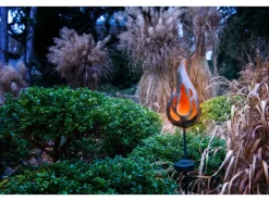 Näve LED-Solar-Erdspieß Flamme Bronze Orange Lichtfarbe Gelb m. Flammeneffekt