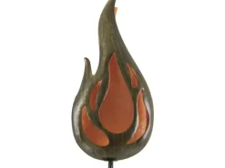 Näve LED-Solar-Erdspieß Flamme Bronze Orange Lichtfarbe Gelb m. Flammeneffekt
