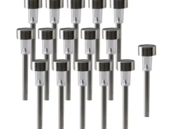 Näve LED-Solar-Erdspieß IP44 Silber 16er-Set 36 cm