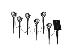 Näve LED-Solar-Erdspießleuchten Nomi Schwarz 33 cm x 475 cm x 4,8 cm 6er-Set
