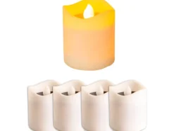 Näve LED-Solarkerzen Lichtfarbe Orange mit Flammeneffekt 4er-Set 6 cm