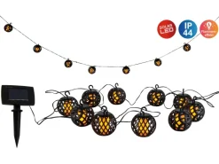 Näve LED-Solar-Kugel-Lichterkette Fogo Schwarz 10 cm x 485 cm x 7 cm
