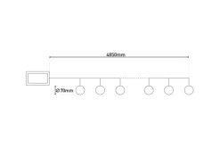 Näve LED-Solar-Kugel-Lichterkette Fogo Schwarz 10 cm x 485 cm x 7 cm
