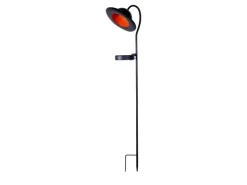 Näve LED-Solarleuchte Bowler mit Erdspieß Schwarz 86 cm x 17 cm x 15 cm