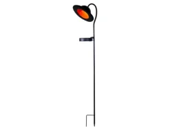 Näve LED-Solarleuchte Bowler mit Erdspieß Schwarz 86 cm x 17 cm x 15 cm