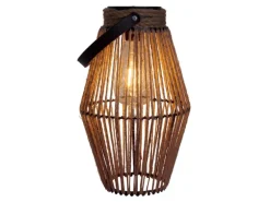 Näve LED-Solarleuchte Korbinian Natur Dunkel Ø 18 cm x 30 cm