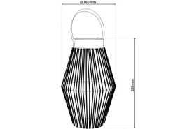 Näve LED-Solarleuchte Korbinian Natur Dunkel Ø 18 cm x 30 cm