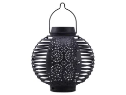 Näve LED-Solarleuchte Lampion mit Erdspieß Braun Ø 14,5 cm x 78 cm