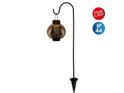 Näve LED-Solarleuchte Lampion mit Erdspieß Braun Ø 14,5 cm x 78 cm