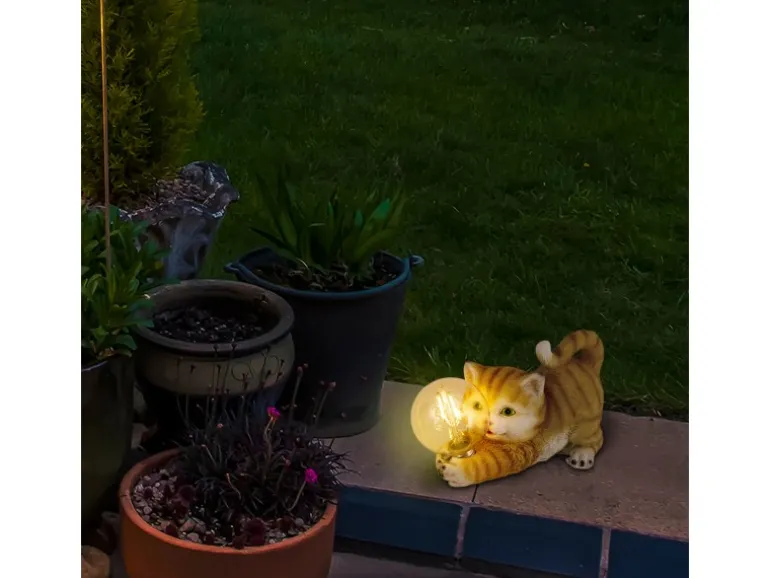 Näve LED-Solarleuchte Outdoor Katze 25 cm