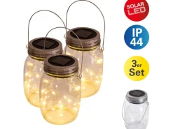 Näve LED-Solar-Outdoortischleuchte 3er-Set 13 cm