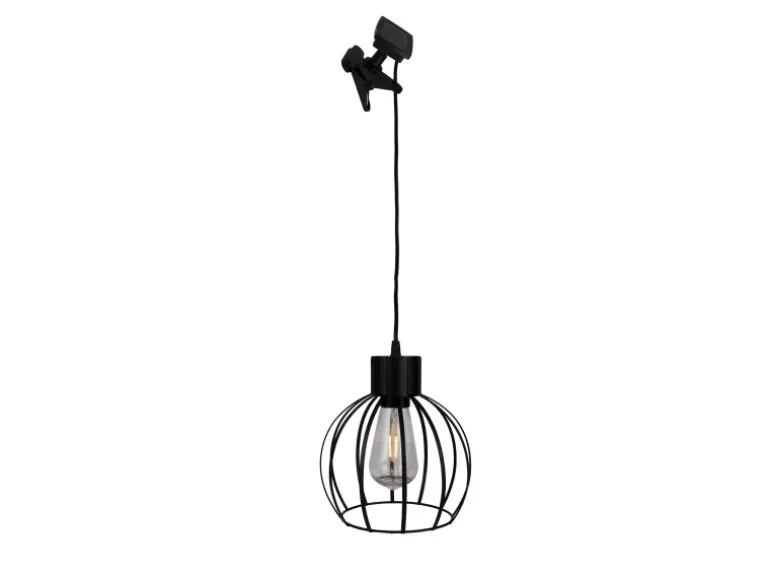 Näve LED-Solar-Pendelleuchte Grid Schwarz Ø 20 cm x 130 cm