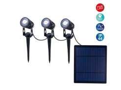 Näve LED-Solarspots Spoti mit Erdspieß Schwarz Ø 4,1 cm x 9 cm 3er-Set