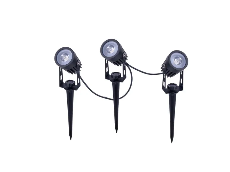 Näve LED-Solarspots Spoti mit Erdspieß Schwarz Ø 4,1 cm x 9 cm 3er-Set