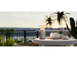 Näve LED-Solar-Tischleuchte Ada Weiß Ø 16 cm x 22,5 cm