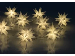Näve Outdoor 9er-LED Weihnachtslichterkette 3D-Sterne Weiß