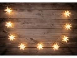 Näve Outdoor 9er-LED Weihnachtslichterkette 3D-Sterne Weiß