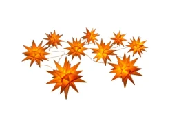 Näve Outdoor 9er-LED Weihnachtslichterkette 3D-Sterne Gold