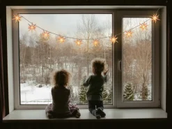 Näve Outdoor 10er-LED Weihnachtslichterkette 3D-Sterne Batteriebetrieben