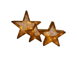 Näve Outdoor LED Deko Weihnachtsstern Braun 3er-Set