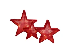 Näve Outdoor LED Deko Weihnachtsstern Rot 3er-Set