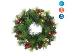 Näve Outdoor LED Weihnachtskranz Noel Gold