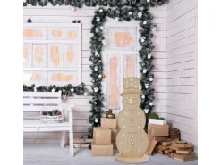 Näve Outdoor LED Weihnachtsdeko Holz Snowy 50 cm