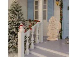 Näve Outdoor LED Weihnachtsdeko Holz Santa 80 cm