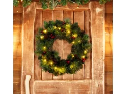 Näve Outdoor LED Weihnachtskranz Noel Rot