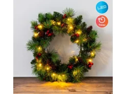 Näve Outdoor LED Weihnachtskranz Noel Rot