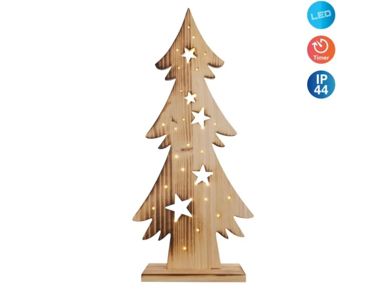 Näve Outdoor LED Weihnachtsdeko Holz Tannenbaum 80 cm