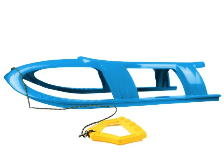 Ondis24 Kinderschlitten Rennrodel Bob Bullet mit Metallkufen Blau Schlitten