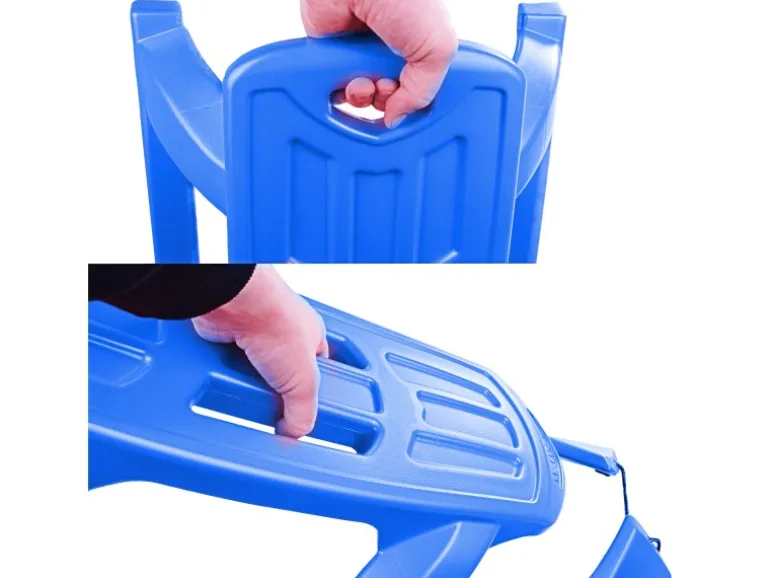 Ondis24 Kinderschlitten Rennrodel Bob Arrow mit Metallkufen Blau Schlitten