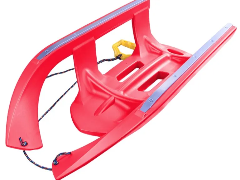 Ondis24 Kinderschlitten Rennrodel Bob Arrow mit Metallkufen Rot Schlitten