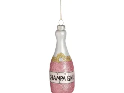 Ornament Champagnerflasche Rosa 13,5 cm