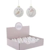 Ornament Kugel Schneemanngesicht Weiß Ø 8 cm
