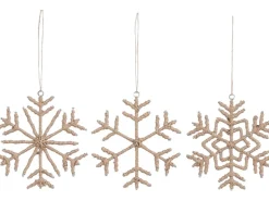 Ornament Schneeflocke Braun 1 cm x Ø 12 cm