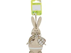 Osteranhänger Hase Holz 7,5 cm x 15,5 cm Natur