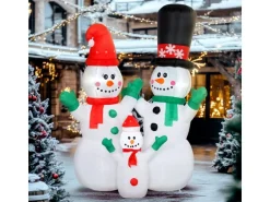 Outsunny Aufblasbar Schneemann Polyester 165L x 80B x 180H cm Weiß