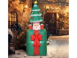 Outsunny Aufblasbar Weihnachtsdeko Polyester 80L x 67B x 160-213H cm