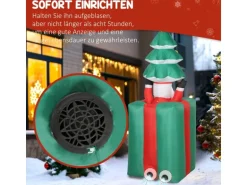 Outsunny Aufblasbar Weihnachtsdeko Polyester 80L x 67B x 160-213H cm