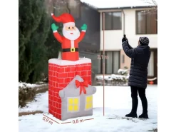 Outsunny Aufblasbare Weihnachtsdeko Polyester 80L x 90B x 210H cm Mehrfarbig