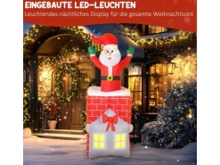 Outsunny Aufblasbare Weihnachtsdeko Polyester 80L x 90B x 210H cm Mehrfarbig