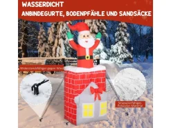 Outsunny Aufblasbare Weihnachtsdeko Polyester 80L x 90B x 210H cm Mehrfarbig