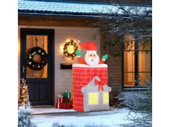 Outsunny Aufblasbare Weihnachtsdeko Polyester 80L x 90B x 210H cm Mehrfarbig