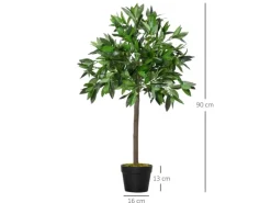 Outsunny Künstliche Pflanze Kunststoff Zement  Ø16 x 90H cm