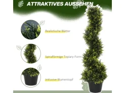 Outsunny Künstlicher Zedernbaum Kunststoff Zement  18L x 18B x 90H cm